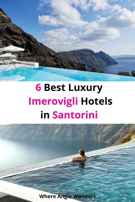 6 Best Luxury Imerovigli Hotels in Santorini Greece Best Hotels In Santorini, Hotels In Santorini Greece, All Inclusive Honeymoon Resorts, Santorini Honeymoon, Best Honeymoon Resorts, Imerovigli Santorini, Greek Holiday, Greece Honeymoon, Greek Travel