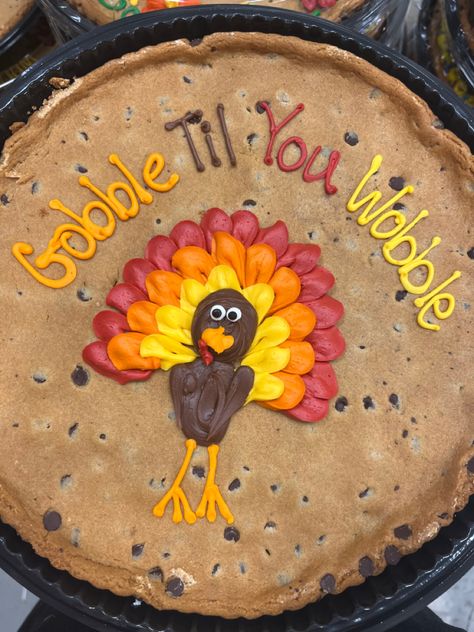 Thanksgiving Cookie Cake, Fall Cakes Decorating, Message Cookies, Turkey Cake, Cakes Decorating, Thanksgiving Cakes, Cookie Cakes, Thanksgiving Cookies, Bear Cake