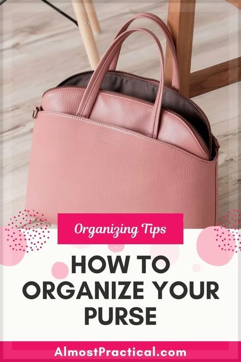 Discover the ultimate secret to feeling confident and in control in any situation – mastering your purse organization! Dive into our handbag organizing tips that will leave you feeling like a pro, with a clutter-free, perfectly organized handbag. Get ready to transform your daily life with this game-changing advice! Marie Kondo Organizing, Declutter And Organize, Purse Organizer Insert, Perfectly Organized, Wardrobe Organisation, Pink Pouch, How To Declutter, Purse Essentials, Personal Organization