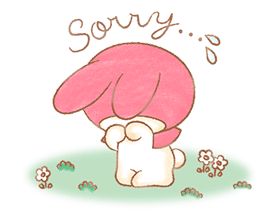 My Melody: Sweet Story sticker #50709 *sob* I'm sorry *sob* Sorry Sticker, Png Images For Editing, Cute Text Symbols, Hello Kitty Videos, Cute Website, My Melody Wallpaper, Hello Kitty Themes, Face Drawing Reference, Cute App