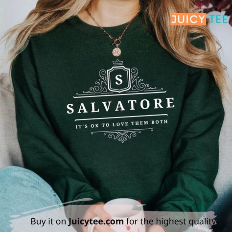 Funny Salvatore It's Ok To Love Them Both Shirt, Vampire Brothers Sweatshirt, Salvatores 1864 Check more at https://juicytee.com/product/funny-salvatore-its-ok-to-love-them-both-shirt-vampire-brothers-sweatshirt-salvatores-1864/ The Vampire Diaries Sweatshirt, Vampire Diaries Merch, Salvatore Boarding House, Vampire Diaries Shirts, Twilight Dr, Htv Shirts, Vamp Diaries, Vampire Diaries Outfits, Brother Shirts