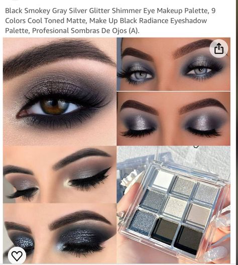 Makeup For Gray Eyes, Brown Smokey Eye Tutorial, Smokey Eyes Tutorial, Smokey Eye Makeup Steps, Party Makeup Tutorial, Eye Shadow Application, Shimmer Eye Makeup, Natural Smokey Eye, Winged Eyeliner Tutorial