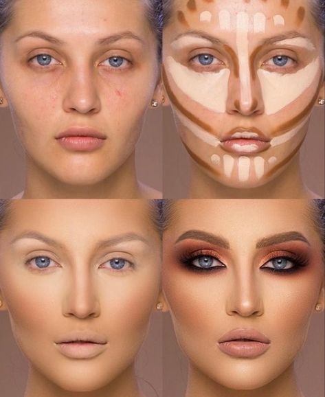 Triangle Face, Contour Powder, Makeup For Older Women, Make Up Tutorials, Makeup List, Nose Contouring, Makeup Spray, Makeup Course, Makeup Tricks