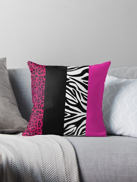 Cute Animal print case. Hot pink leopard and zebra stripes. • Millions of unique designs by independent artists. Find your thing. Zebra Print Rooms, Zebra Bedroom, Zebra Room, Hot Pink Zebra, Pink Comforter, Patchwork Inspiration, Hot Pink Leopard, Stripe Throw Pillow, Striped Throw