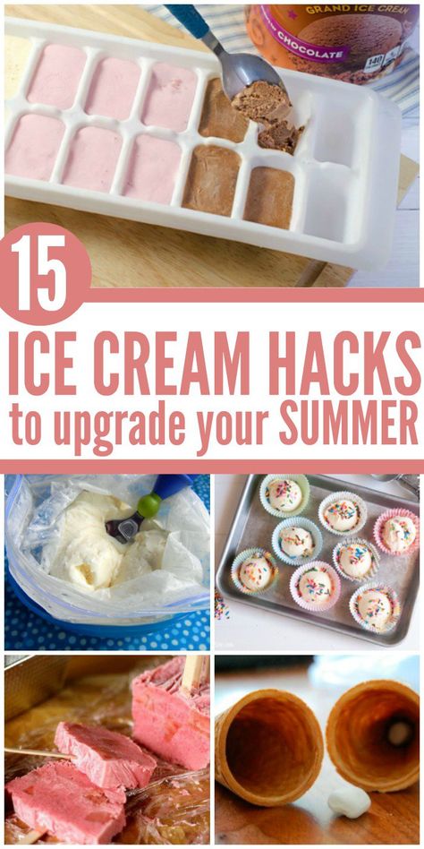 Nothing makes summer better than ice cream, and nothing makes ice cream better than these hacks! -One Crazy House Stanley Ice Cream Hack, Cookie Ice Cream Sandwiches, Frozen Yogurt Recipes, Popsicle Party, Cookie Ice Cream, Ice Cream Cookie Sandwich, Cupcake Tray, Crazy House, No Churn Ice Cream