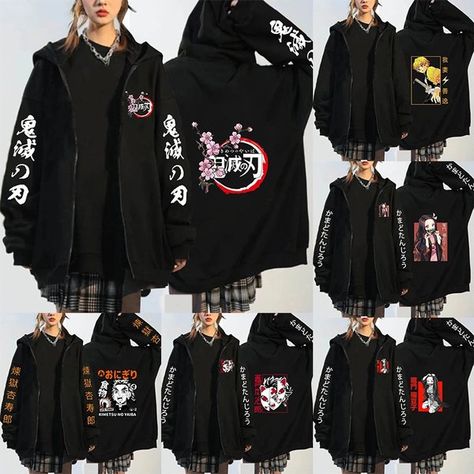 New Demon Slayer Hoodie Anime Kimetsu No Yaiba Zipper Hoodies Fashion Women Men Autumn And Winter Long Sleeve Loose Coat Tops Demon Slayer Hoodie, New Demon Slayer, Random Clothes, Zipper Hoodies, Loose Coat, Long Cocktail Dress, Loose Coats, Tops Style, Formal Dresses With Sleeves