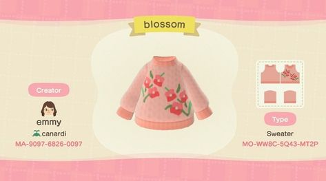 Best ACNH Cherry Blossom Designs - Sakura Path, Floor, Cloth, Stand Custom Design Codes Acnh Cherry Blossom Clothes, Acnh Sakura Clothes, Acnh Cherry Blossom Code, Acnh Sakura Code, Acnh Cheats, Acnh Cherry Blossom, Acnh Sakura, Cottage Core Animal Crossing, Cloth Stand