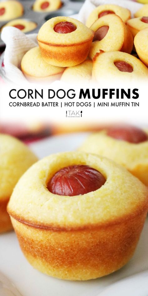 Lake Recipes, Dog Muffins, Tailgate Recipes, Corn Dog Muffins, Corndog Recipe, Afrikaanse Resepte, Easy Recipies, Kid Foods, Homemade Cornbread