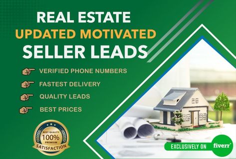 Hi, do you looking for real estate motivated seller leads? May I help you to provide leads that will convert? I have more than 3 years of experience in real estate lead generation. ***USA LOCATIONS ONLY*** What type of real estate leads I am offering: Vacant house Absentee Owners Pre-Foreclosure High Equity Tax Delinquent Liens etc Cash buyers lead Skip Tracing, Fast Learner, Real Estate Lead Generation, Web Research, May I Help You, Lead Generation Real Estate, Cold Calling, Vacant Land, Arab Men