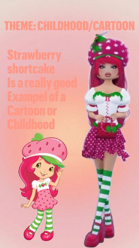 @slaygurl💗💞💓💕 Cartoon Childhood, Strawberry Shortcake Dress, Roblox Roblox, A Cartoon, Strawberry Shortcake, Dress To Impress