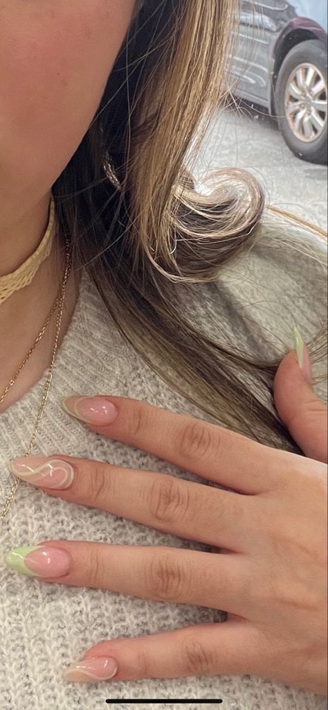 sage green nails•pretty green nails•acrylic nails•acrylic almond nails•nail design• Pretty Green Nails, Green Nails Acrylic, Acrylic Almond Nails, Sage Green Nails, Nails Acrylic Almond, Bridesmaids Nails, Nails Pretty, Prom Inspo, Pretty Green