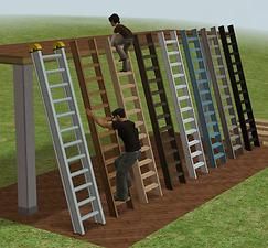 Mod The Sims - Ladder with custom animations Sims 2 Stairs, Sims 4 Cc Ladder, Sims 4 Ladder, Sims 4 Stairs, Sims 4t2, Ladder Stairs, Sims Medieval, Casas The Sims 4, The Sims 2