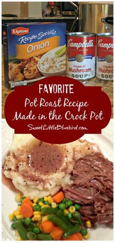 FAVORITE POT ROAST RECIPE ~ MADE IN THE CROCK POT!!  Super easy to throw together, full of flavor, perfect for a busy day. Simple to tailor to your taste.  #ComfortFood | SweetLittleBluebird.com Roast Crockpot, Pot Roast Crock Pot Recipes, Pot Roast Recipe, Crock Pots, Diy Easy Recipes, Crockpot Roast, Recipes Beef, Crockpot Recipes Beef, Roast Recipe