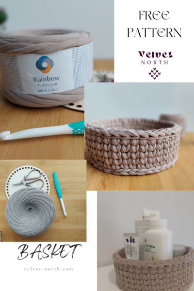 Free Wooden Base Crochet Basket Pattern 30 Min Project Tshirt Yarn Basket Pattern Free Crochet, Yarn Baskets, Chunky Yarn Crochet, Scrap Yarn Crochet, Crochet Basket Pattern Free, Crochet Storage Baskets, Yarn Basket, Crochet Storage, Basket Uses