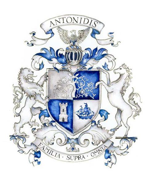 Hand painted family crests by Jamie Hansen - Grey and Silver Family Crest Family Crest Template, Family Emblem, Family Crest Symbols, Hand Lettering Alphabet Fonts, Heraldry Design, Build Projects, Family Coat Of Arms, Writing Fantasy, Family Crests