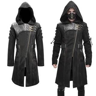 Black Medieval Outerwear For Larp, Gothic Black Outerwear For Larp, Luxury Medieval Black Outerwear, Gothic Coat Men, Gothic Long Coat For Larp, Casual Trench Coat, Gothic Coat, Steampunk Men, Victorian Men