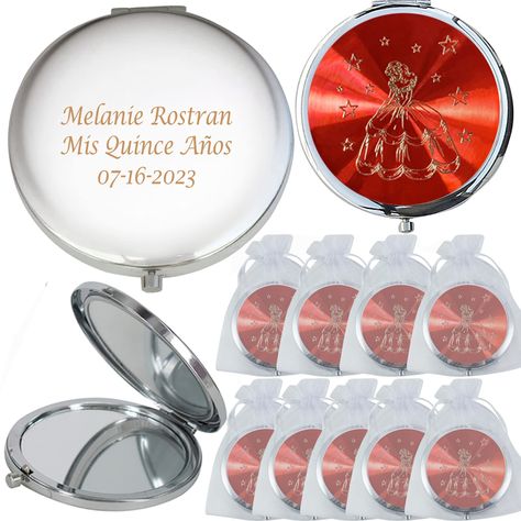 Mirror Favors, Red Quinceanera Ideas, Quinceanera Party Favors, Sweet 16 Party Favors, Sweet 15 Party Ideas Quinceanera, Sweet 15 Party Ideas, Quinceanera Favors, Debut Ideas, Quinceanera Planning