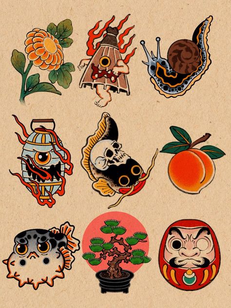 Japanese Tattoo Art Simple, Japanese Yokai Tattoo, Yokai Tattoo, Small Japanese Tattoo, Cicada Tattoo, Traditional Japanese Tattoo Flash, Tattoo Banner, Tattoo Fixes, Ghibli Tattoo