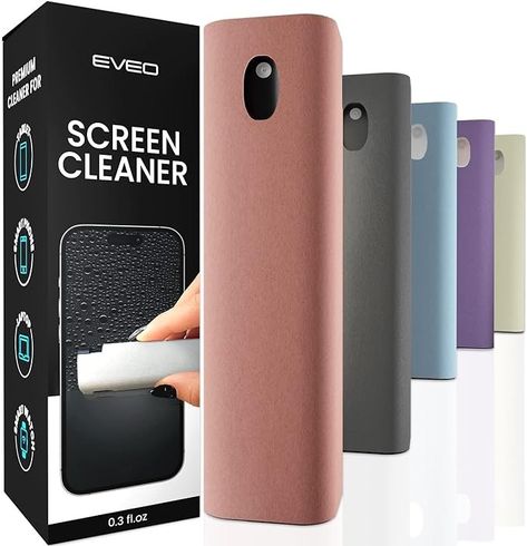 Amazon.com : Screen Cleaner Spray and Wipe by EVEO- Computer Screen Cleaner, Laptop Screen Cleaner, MacBook & iPad Screen Cleaner, iPhone Cleaner, Car Screen Cleaner, 2in1 Touchscreen Mist Cleaner- (0.3 oz) Grey : Electronics Clean Laptop Screen, Computer Screen Cleaner, How To Clean Iphone, Clean Iphone, Ipad Screen, Screen Cleaner, Video Game Room Design, Household Cleaner, Pretty Phone Cases