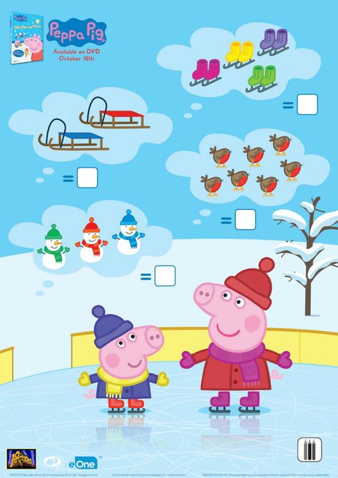 Peppa Pig Winter Counting Activity Page Peppa Pig Activities, Peppa Pig Games, Frog Life Cycle Craft, Peppa Pig Printables, Peppa Pig Christmas, Christmas Countdown Crafts, Peppa Pig Cartoon, Peppa Pig Puzzle, Peppa Pig Decorations