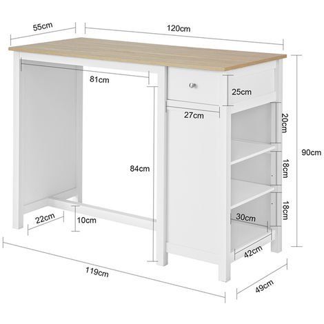 EN STOCK : Table Haute de Bar Table de Cuisine Mange-Debout– Blanc Lxlxh 120x55x90cm,SoBuy FWT64-WN, FWT64-WN pas cher. Livraison rapide partout en France. Table Haute Bar, Folding Garden Table, Breakfast Bar Table, Garden Side Table, Terrace Furniture, Steel Frame House, Garden Coffee Table, Breakfast Bar Kitchen, Table Haute