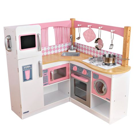 Toddler Play Kitchen, Pottery Barn Kitchen, Kitchen Play Set, Kitchen Sets For Kids, Toy Kitchen Set, Corner Kitchen, Play Kitchens, Kids Play Kitchen, Kids Pretend Play