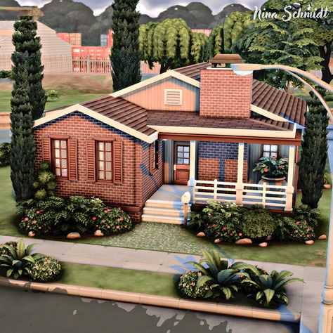 Sims 4 Base Game Starter House, Sims Starter Home, Sims 4 Starter Home, Ts4 Builds, Starter House, Building Inspiration, Sims 4 Speed Build, Sims 4 House Plans, Games Ideas