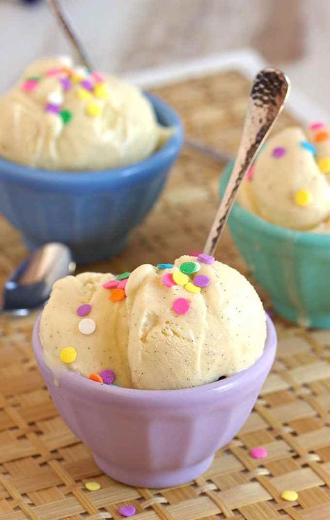 Super easy, rich and cream...the BEST Vanilla Bean Ice Cream Recipe ever. | TheSuburbanSoapbox.com Vanilla Bean Ice Cream Recipe, Homemade Vanilla Bean Ice Cream, Bean Ice Cream, Creme Brûlée, Vanilla Bean Ice Cream, Ice Cream Recipe, Homemade Ice, Homemade Ice Cream, Vanilla Bean