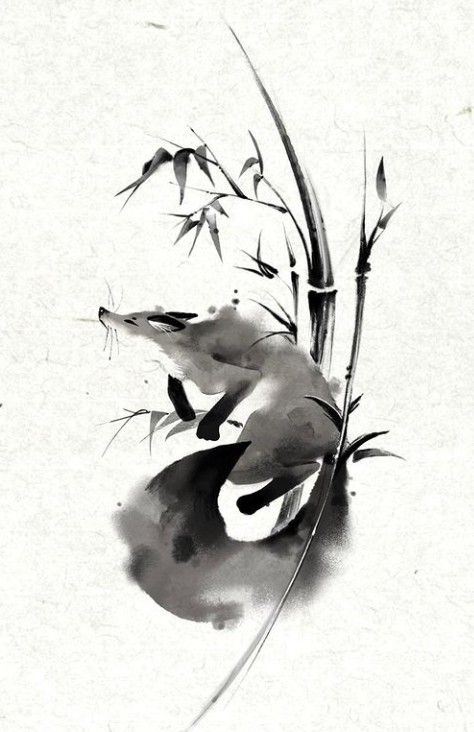 Sumi E Tattoo, Sumi E Art, Chinese Painting Tattoo, Japanese Ink Art, Minimal Tattoo Designs, Minimal Tattoo Ideas, Black Bird Tattoo, Japanese Ink Painting, Sumi E Painting