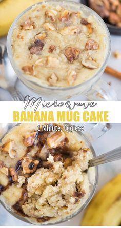 Banana Mug Cake Microwave Healthy, Banana Mug Cake No Egg, Cup Desserts Microwave, Single Serve Banana Dessert, Mug Desserts Microwave Easy, Mug Cake Microwave Banana, Banana Bread Microwave, Quick Banana Dessert, Mug Recipes Microwave