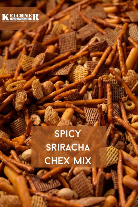 This Spicy Sriracha Chex Mix recipe is fun and easy to make! 🥜😋 This delicious and addictive mix is perfect for an after school snack or your next tailgate party. #Kelchners #srirachasauce #chexmix #peanuts #pretzels #snack Spicy Chex Mix Recipes, Chex Mix Recipes Spicy, Spicy Chex Mix, Chex Mix Ingredients, Chex Mix Recipe, Chex Mix Recipes, After School Snack, Small Microwave, Tailgating Recipes