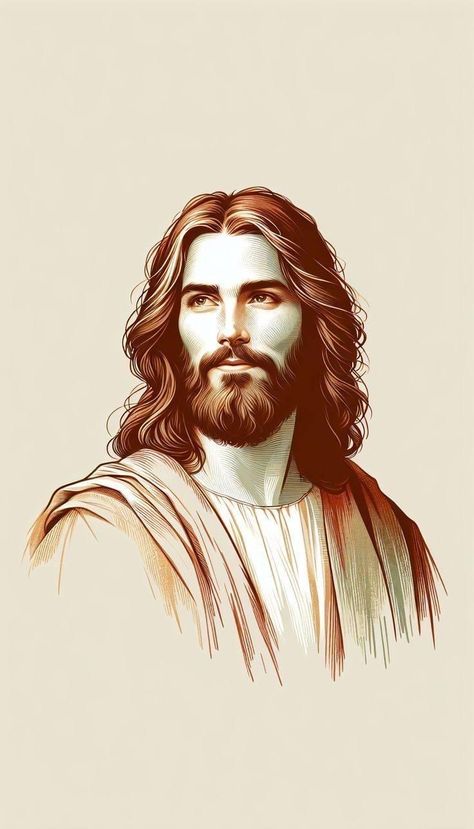 Jesus Art Aesthetic, Jesus Illustration Art, Christian Illustration Art, Divine Aesthetic, Jesus Christ Drawing, Inspiring Wallpapers, Jesus Illustration, Jesus Christ Face, Jesus Aesthetic