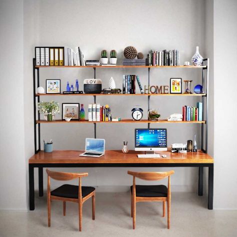 Standing Desk Chair, Desktop Computer Desk, Desk Simple, Desktop Bookshelf, Long Desk, Nordic Bedroom, Bookcase Desk, Desk Writing, Desk Computer