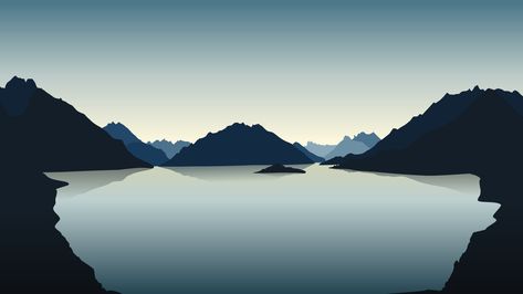 #landscape vector art #vector #minimalism #simple #mountains digital art #illustration #nature #artwork simple background #water #1080P #wallpaper #hdwallpaper #desktop Simplistic Drawings, Drawings Background, Simple Landscape Design, Bc Wallpaper, Landscape Vector, Aesthetic Widget, Nature Background Images, Illustration Nature, Wallpaper Landscape