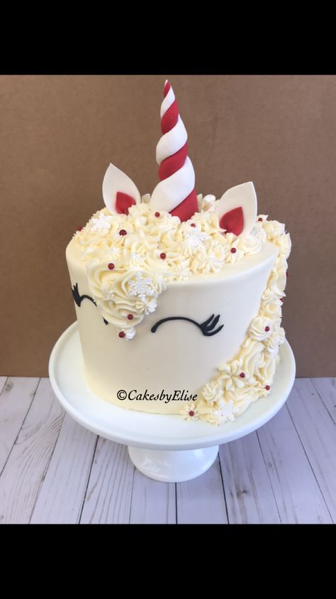 Peppermint unicorn cake. Christmas unicorn cake. Cake Christmas, Food Artists, Christmas Unicorn, Christmas Cakes, Unicorn Cake, Occasion Cakes, Cupcake Ideas, Christmas Cake, 6th Birthday