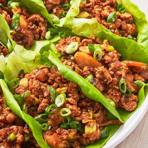 Copycat PF Chang's Lettuce Wraps Lettuce Wraps Pf Changs Recipe, Changs Chicken Lettuce Wraps, Asian Chicken Recipes Easy, Asian Chicken Recipe, Cooking Stuffed Peppers, Easy Asian Chicken, Protein Lunch Ideas, Pf Changs Lettuce Wraps, Pf Changs Chicken Lettuce Wraps