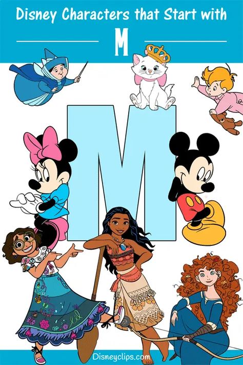 Disney Characters That Start With M | Disneyclips.com Characters Starting With M, Character Alphabet, Disney Characters Images, Disney Alphabet, Meet The Robinson, The Letter M, March Hare, A Bug's Life, Abc 123