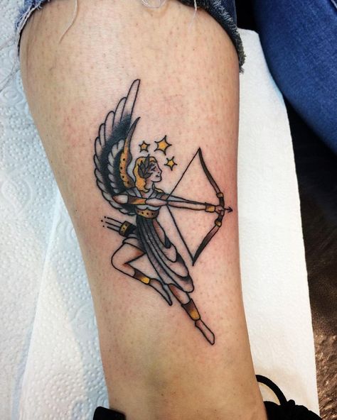 Archer Tattoos, Archery Tattoo, Archer Tattoo, Tattoos 2024, Cupid Tattoo, Happiness Tattoo, Traditional Bow, Bow Tattoo, Incredible Tattoos