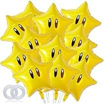 Game Theme Party Decorations, Balloons Video, Game Star, Star Balloons, Yellow Birthday, Video Game Party, Balloons Party, Mario Birthday, Game Themes