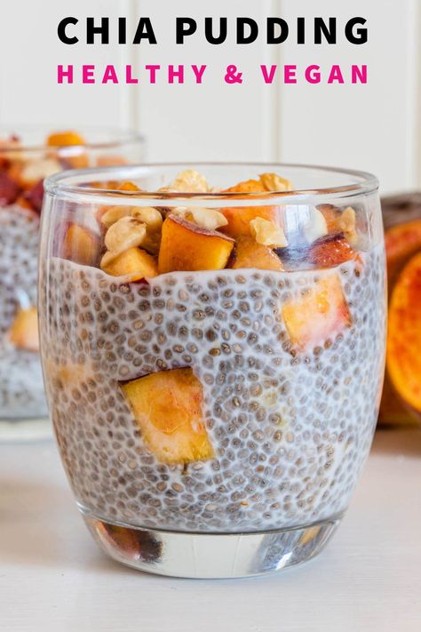 This Peach Chia Pudding is an easy, refreshing way to start your day with a good dose of fiber and protein, and it takes minutes to make Peach Chia Pudding, Vegan Chia Seed Pudding, Chia Seed Coconut Milk, Frozen Peaches, Cinnamon Granola, Chia Seed Recipes Pudding, Perfect Healthy Breakfast, Refreshing Snacks, Chia Seed Pudding