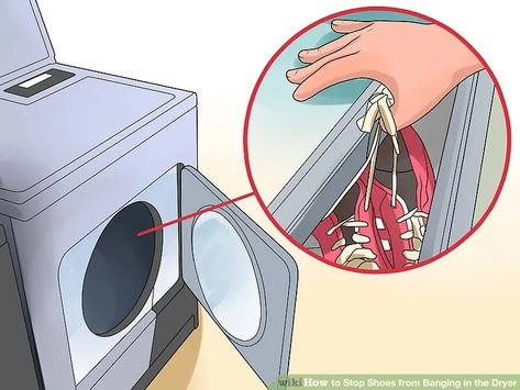 3 Ways to Stop Shoes from Banging in the Dryer - wikiHow Clothes Dryer, Rubber Shoes, Dry Bag, Back Off, Your Shoes, Duct Tape, To Listen, The Sound, Life Hacks