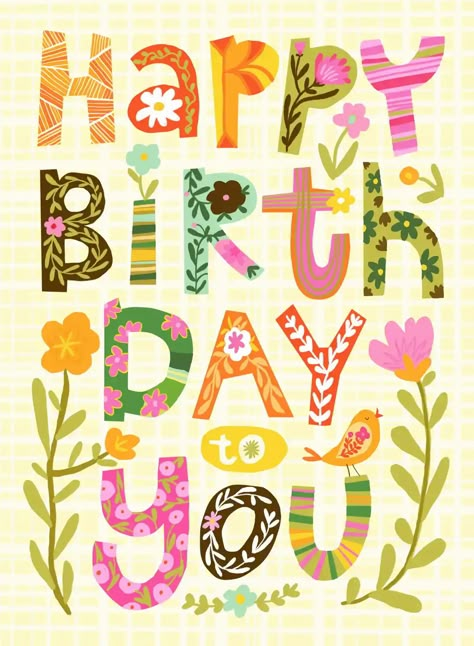 Purple Happy Birthday Wishes, Happy Birthday Design Art, Birthday Wishes Cute, Stephanie Bauer, Happy Bday Message, Lekker Verjaar, Hbd Wishes, Birthday Illustrations, Purple Happy Birthday