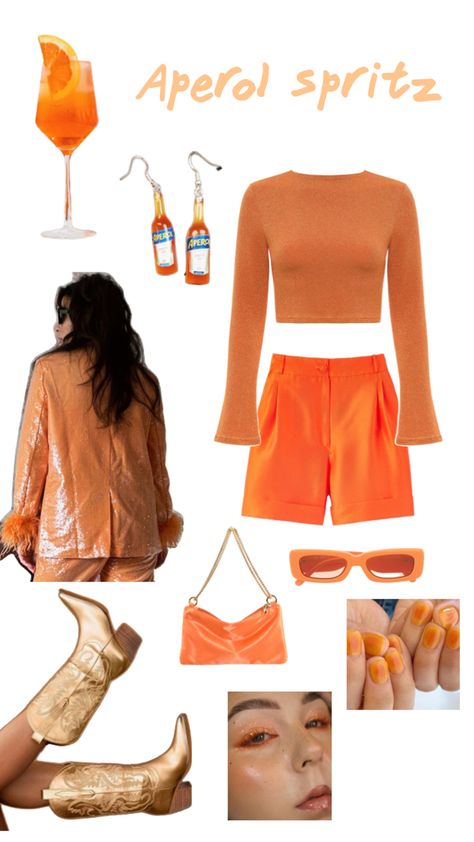 Aperol Spritz Costume, Aperol Spritz Kostüm, Cocktail Costume, Diy Kostüm, Western Look, Aperol Spritz, Cocktail Drinks, Bday Party, Party Outfit