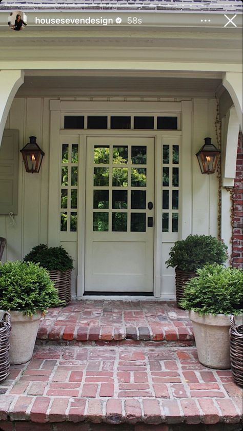 Driveway Courtyard, House Seven Design, Exterior Updates, Courtyard Landscape, Cottage Exteriors, Front Walkway, Entry Decor, Cottage Exterior, Brick Exterior