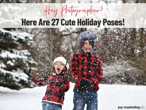 Here are 27 of the best Holiday Card photography poses you can keep in your back pocket to use all year long. Why? Whether it’s the middle of July or 12 days before Christmas, there’s nothing wrong with always being prepared for a phone call from your photography clients looking to book a Holiday Card session. If you haven’t started your Holiday Card marketing, it’s never too late! Here’s how you can crush it at marketing Holiday Cards to all of your clients. Sibling Christmas Photoshoot Ideas, Brothers Christmas Card Photo Ideas, Holiday Card Photos, Holiday Card Family Photos, Family Christmas Pictures With Older Kids, Funny Kids Christmas Cards, Elf Christmas Card Photo Ideas, Kids Christmas Card Pictures, Sibling Christmas Pictures Outdoor