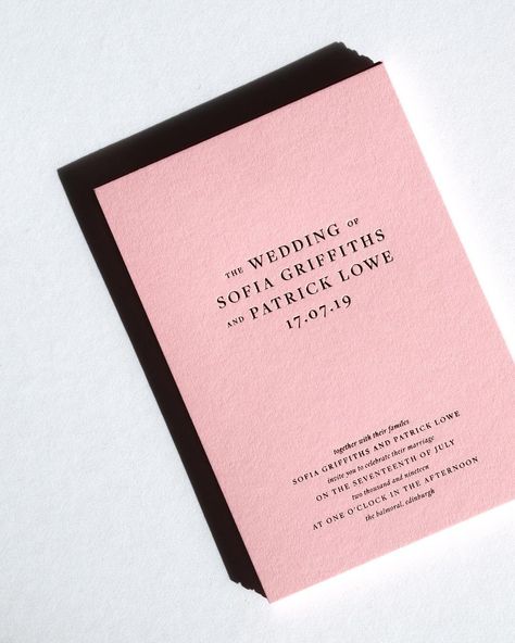 Rose gold on pink stock 💖💖💖 . . . . . . #paper #maker #invitation #design #wedding #stationeryshop #modernwedding #weddingdesign… Nicety Studio, Candy Kittens, Invitation Typography, Minimal Wedding Invitation, Modern Wedding Stationery, Birthday Designs, Wedding Print, Wedding Stationery Design, Stationery Inspiration