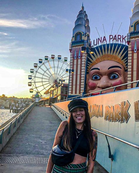 Luna park Melbourne Photo Spots, Melbourne Instagram Photos, Winter In Sydney Australia Outfits, Australia Photo Ideas, Australia Girl Aesthetic, Sydney Photo Ideas, Australia Instagram Pictures, Sydney Nye, Sydney Pictures