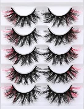 False Lashes with Color Faux Mink Eyelashes Wispies Fluffy Colored Lashes Dramatic Strip Lashes Pack (Pink) Lashes With Color, Colored Eyelashes, Lashes Dramatic, Lashes Pack, Colored Lashes, Red Liquid Lipstick, Dramatic Lashes, Strip Eyelashes, Wispy Lashes