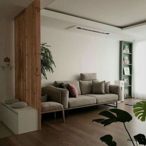 Korean Living Room, Living Room And Dining Room Decor, Living Room Divider, Wall Decoration Ideas, Living Room Partition, Living Room Partition Design, Room Partition Designs, 아파트 인테리어, Room Partition