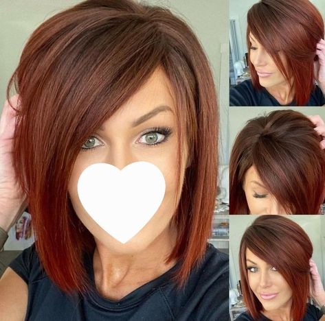 Short Sassy Hair Styles, Graduated Bob With Bangs, Short Bob Side Bangs, Haircut For Fat Woman, Shoulder Length Angled Bob Haircuts, Shoulder Length Haircuts For Thick Hair, Shorter Hair Cuts, Haircuts For Round Faces Short, Haircut For Chubby Face